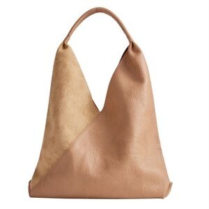 Anthropologie SHIRALEAH Two-Tone Tan VEGAN Leather Women's Bag